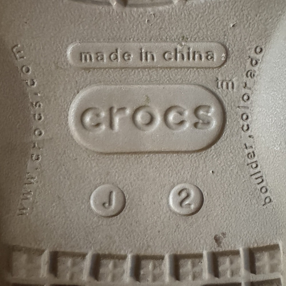 Crocs Santa Cruz Canvas Slip On Loafer Boys J2 Khaki Tan‎ - Picture 7 of 7